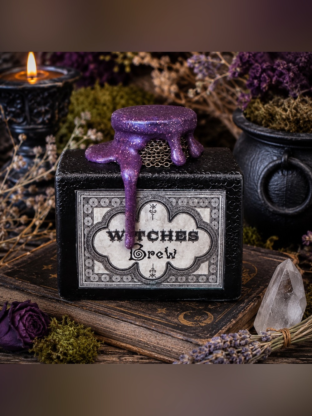 Witches Brew Decorative Potion Bottle Gothic Halloween Decor 2.5”